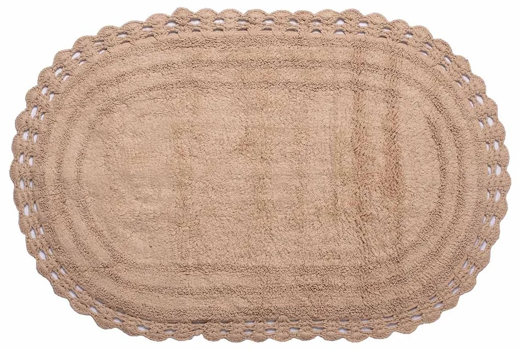Πατάκι Μπάνιου (60x100) Silk Fashion Οβάλ Μπεζ