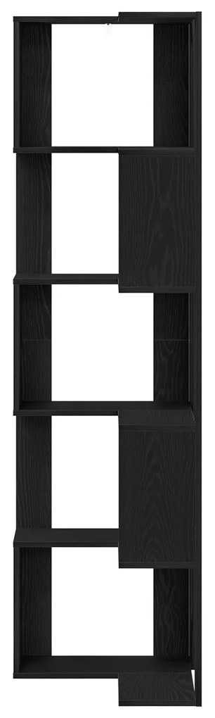 vidaXL Γωνιακή Βιβλιοθήκη Μαύρη δρυς 50 x 50 x 179 εκ.