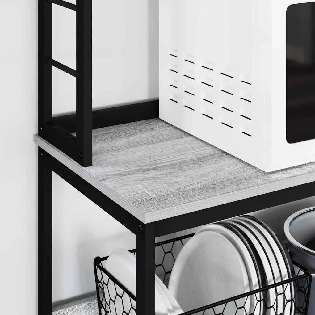 vidaXL Ράφι Κουζίνας Γκρίζο Σονομα 60 x 40 x 168 εκ Επεξεργασμένο ξύλο