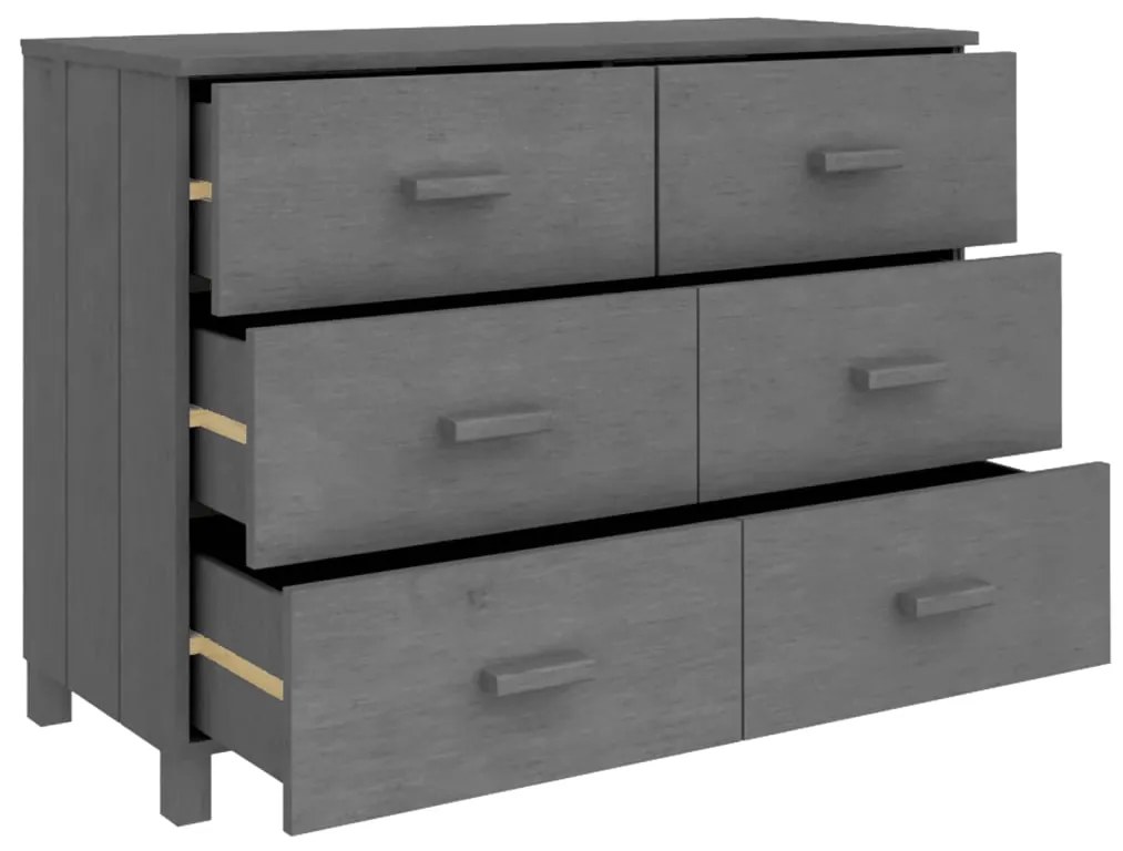 vidaXL Συρταριέρα HAMAR Σκ. Γκρι 113 x 40 x 80εκ. Μασίφ Ξύλο Πεύκου