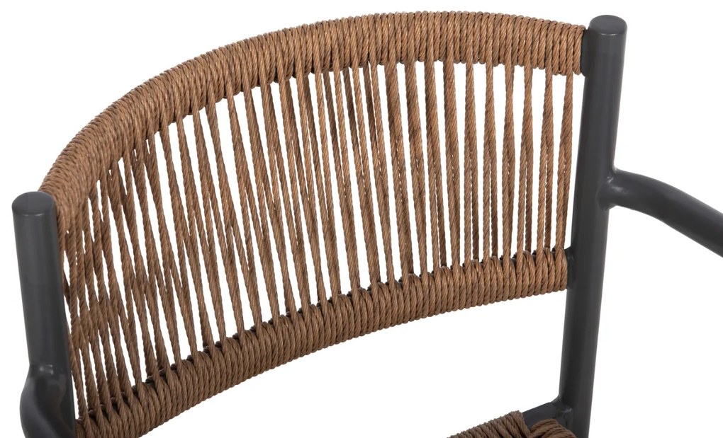 ΠΟΛΥΘΡΟΝΑ ΑΛΟΥΜΙΝΙΟΥ STER HM5786.12 ΑΝΘΡΑΚΙ-ΣΥΝΘ.RATTAN ΜΠΕΖ 55,5x53x78Υεκ. - 0610504 - HM5786.12