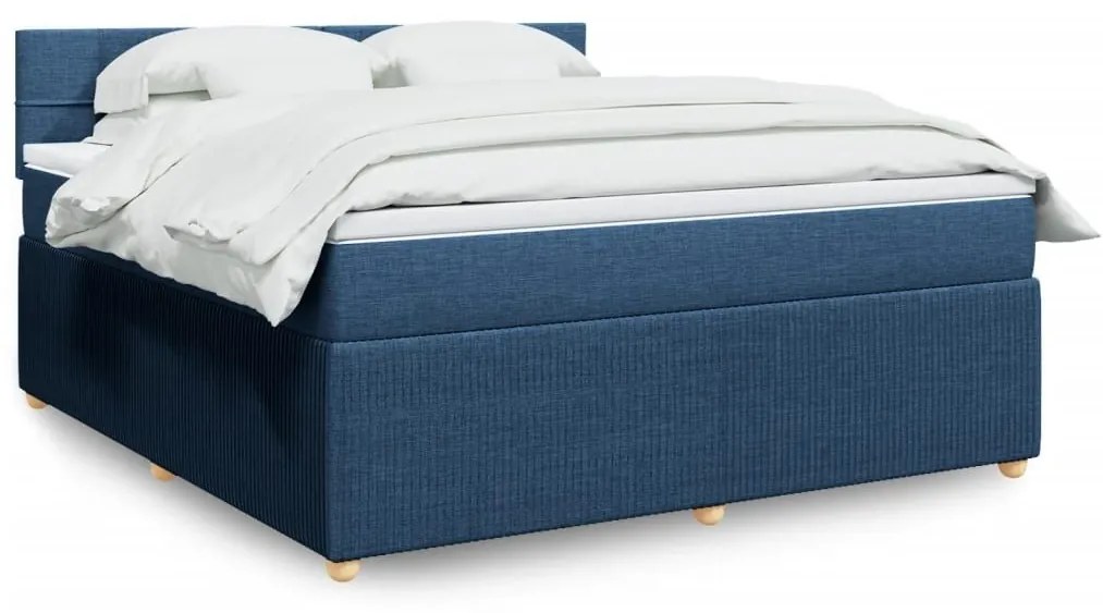 ΚΡΕΒΑΤΙ BOXSPRING ΜΕ ΣΤΡΩΜΑ ΜΠΛΕ 180X200 ΕΚ. ΥΦΑΣΜΑΤΙΝΟ 3289841