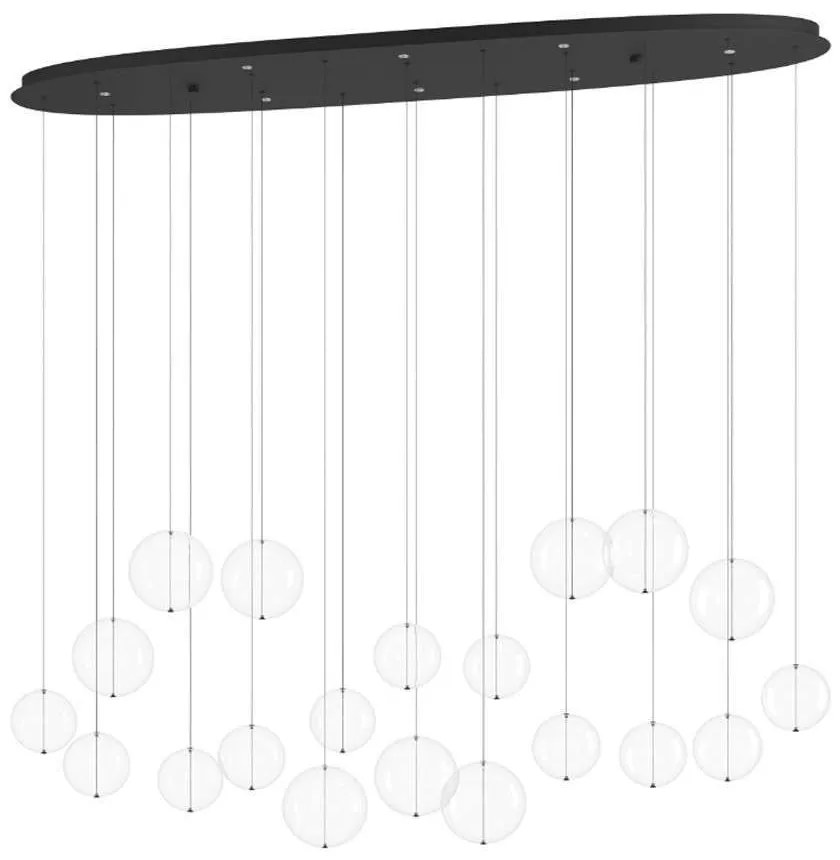 Φωτιστικό Οροφής - Ράγα Espardello 390344 148x26x220cm Led IP20 Clear-Black Eglo