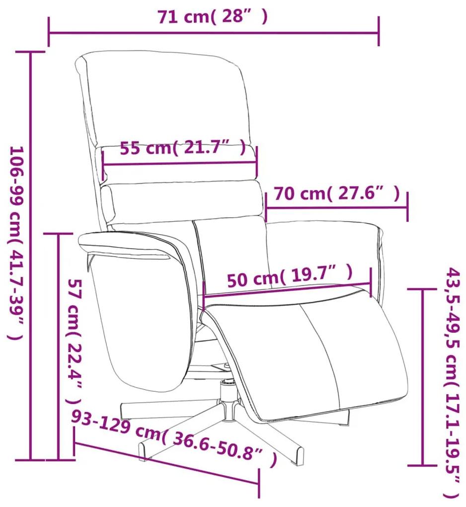 Πολυθρόνα Ανακλινόμενη με Υποπόδιο Καφέ από Συνθετικό Δέρμα - Καφέ