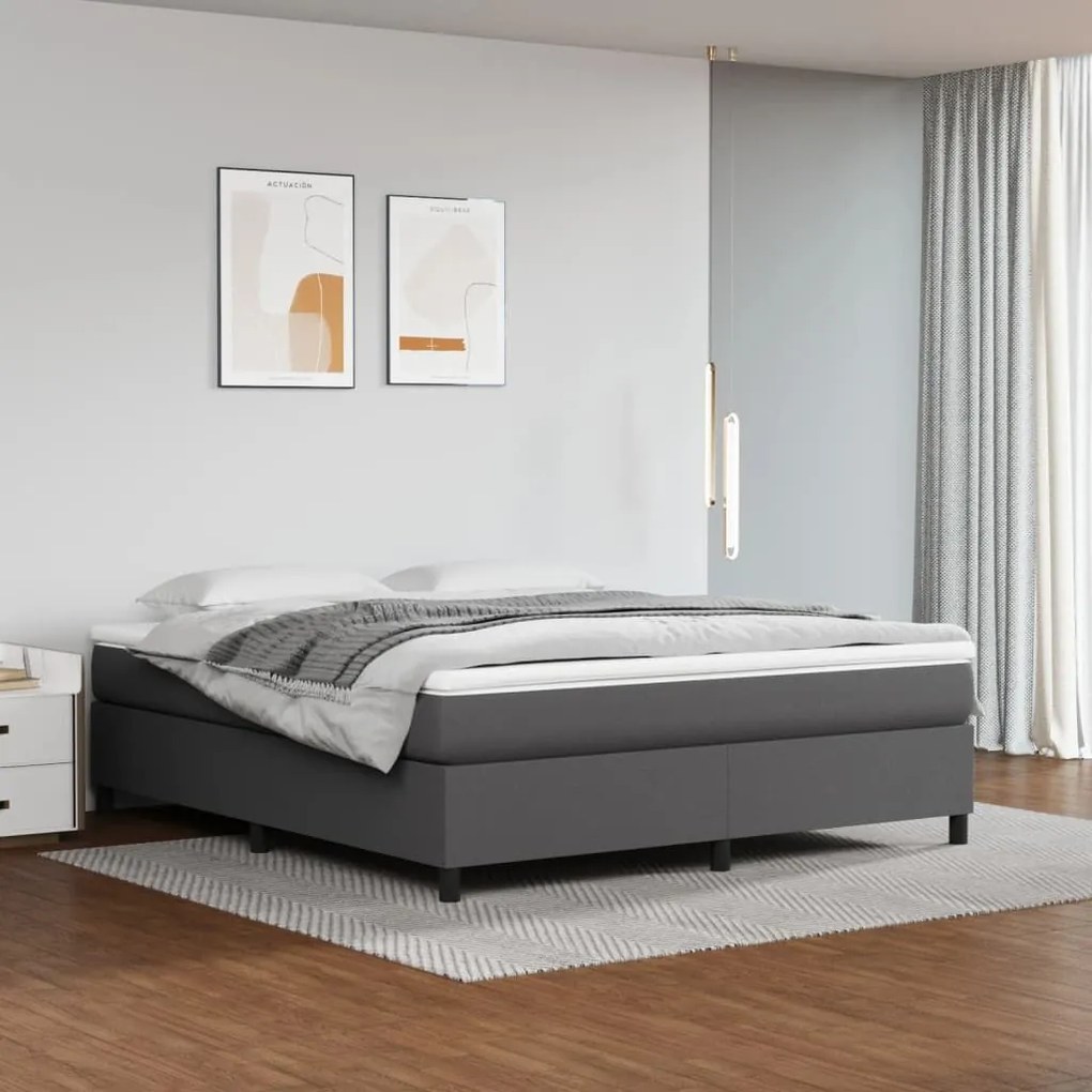 ΚΡΕΒΑΤΙ BOXSPRING ΜΕ ΣΤΡΩΜΑ ΓΚΡΙ 160X200ΕΚ. ΑΠΟ ΣΥΝΘΕΤΙΚΟ ΔΕΡΜΑ 3144618