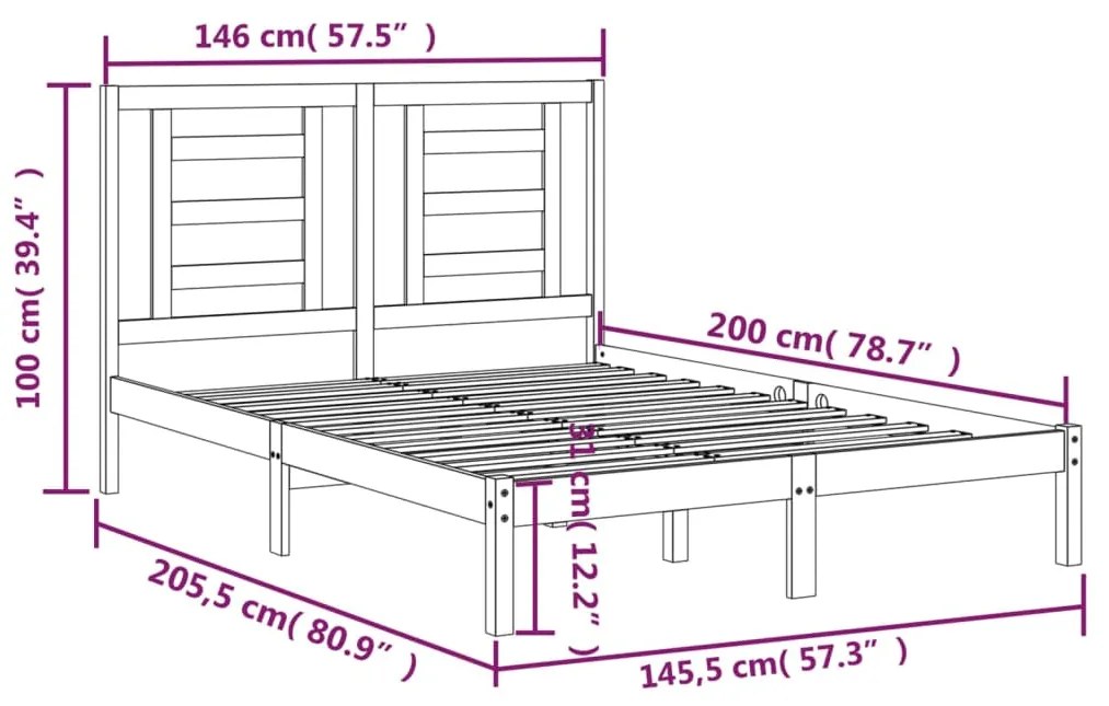 vidaXL Σκελετός Κρεβ. Χωρίς Στρώμα Λευκό 140x200 εκ Μασίφ Πεύκο