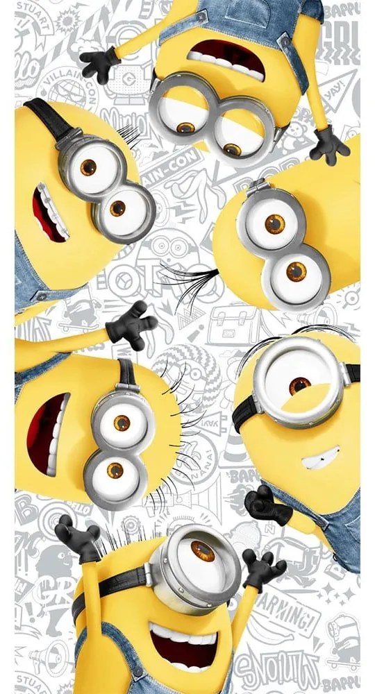 Πετσέτα Παιδική Βελουτέ Minions 47 White-Yellow Viopros Σώματος 100% Βαμβάκι