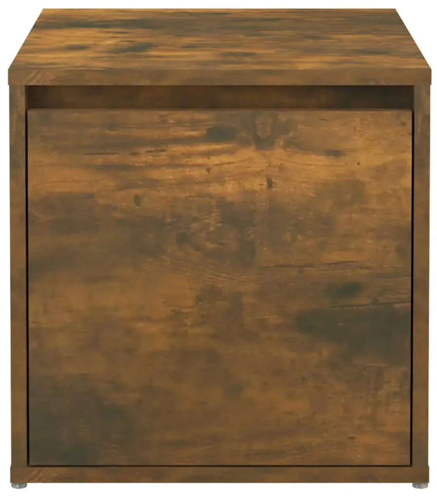 vidaXL Κουτί με Συρτάρι Καπνιστή Δρυς 40,5x40x40εκ. Επεξεργασμένο Ξύλο