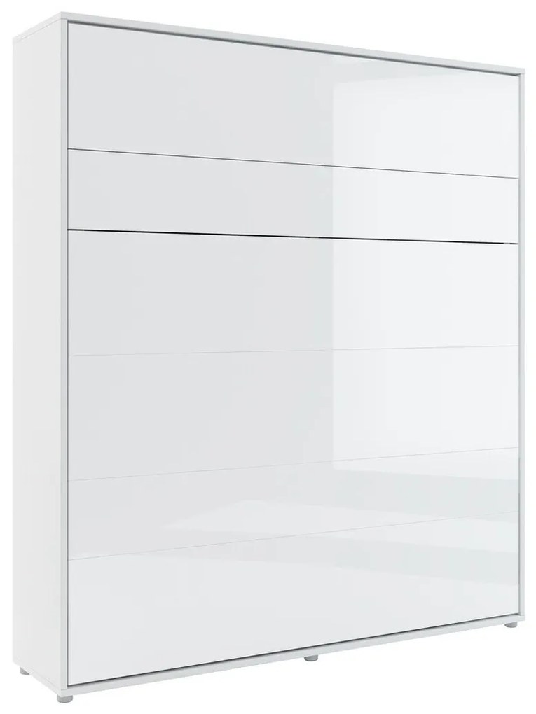 Κρεβάτι - ντουλάπα Concept Pro Lenart AH103, Διπλό, Άσπρο, 180x200, Ινοσανίδες μέσης πυκνότητας, Πλαστικοποιημένη μοριοσανίδα, Τάβλες για Κρεβάτι, 191cm