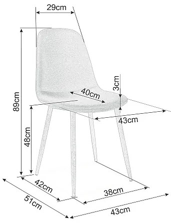 Επενδυμένη καρέκλα Fox 43x43x89 σκελετό δρυς/μπεζ ύφασμα DIOMMI FOXBE