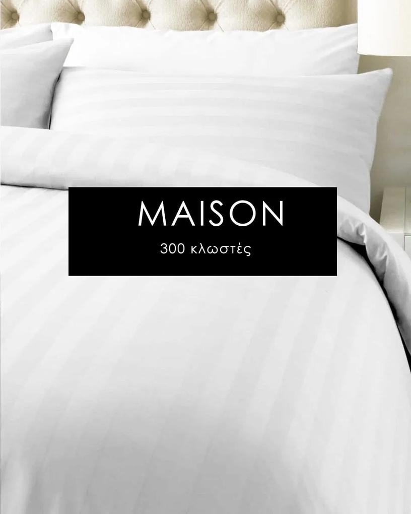 Λευκό Ξενοδοχειακό Πανωσέντονο Maison Μονή (170x272cm) Άσπρο