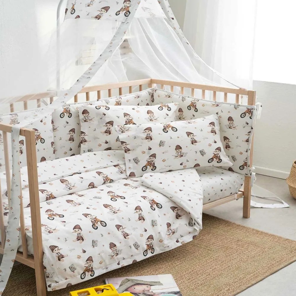 Πάπλωμα Βρεφικό Pinocchio White-Beige Vesta Home 110x150cm 100% Βαμβάκι