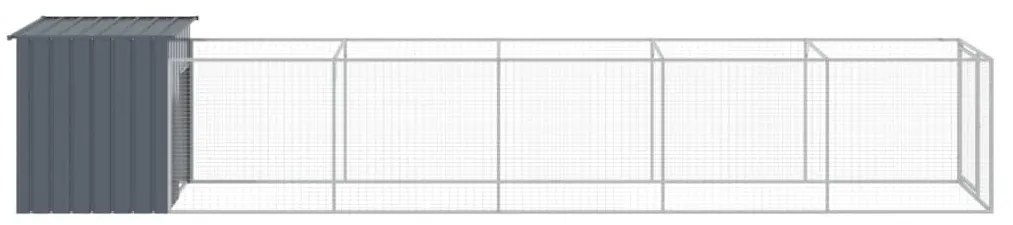 Σπιτάκι Σκύλου με Αυλή Ανθρακί 110x609x110 εκ. Γαλβαν. Χάλυβας - Ανθρακί