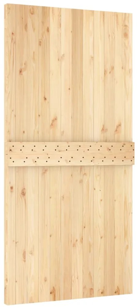 vidaXL Συρόμενη Μεσόπορτα με Μηχανισμό 100 x 210 εκ. Μασίφ Ξύλο Πεύκου