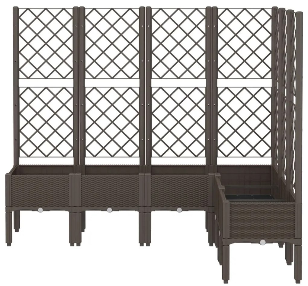 vidaXL Ζαρντινιέρα Κήπου με Καφασωτό Καφέ 160 x 120 x 142 εκ. από PP