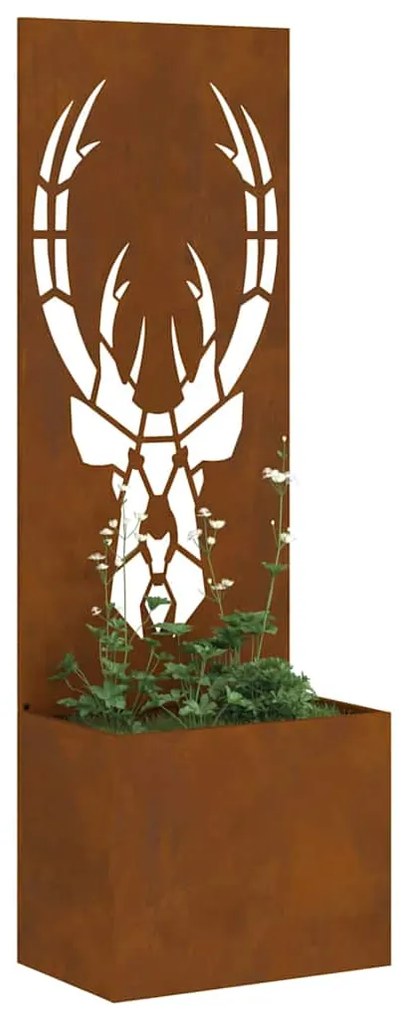 vidaXL Γλάστρα Κήπου με Διακοσμητική Πάνελ Σκ rusty 50 x 140 cm