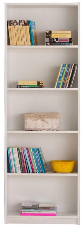 Βιβλιοθήκη Max pakoworld σε λευκό χρώμα 58x23x170εκ (1 τεμάχια)