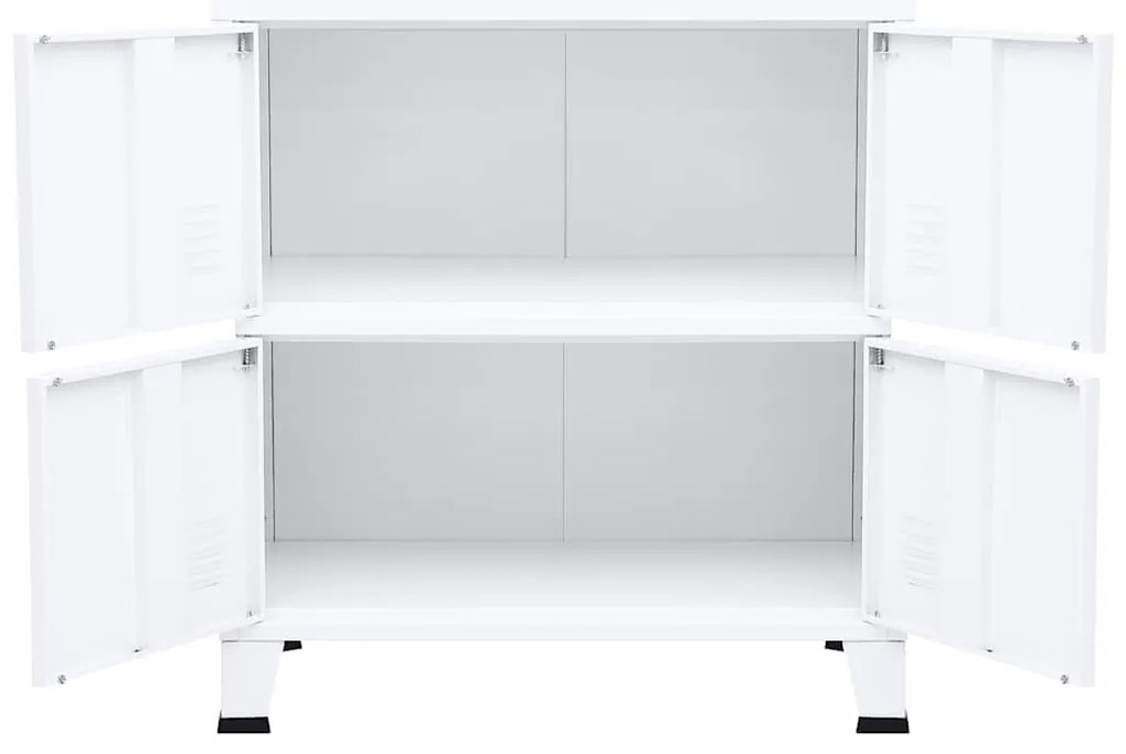 vidaXL Αρχειοθήκη Βιομηχανικού Στιλ Λευκή 75 x 40 x 80 εκ. Ατσάλινη