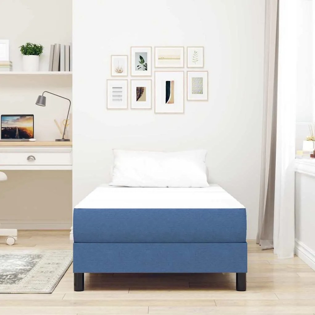 vidaXL Στρώμα Κρεβατιού με στρώμα Μπλε 90 x 190 cm ύφασμα