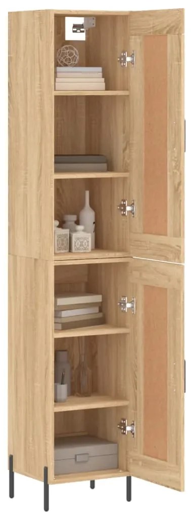 vidaXL Μπουφές Sonoma δρυς 34,5 x 34 x 180 εκ. από Επεξεργασμένο Ξύλο