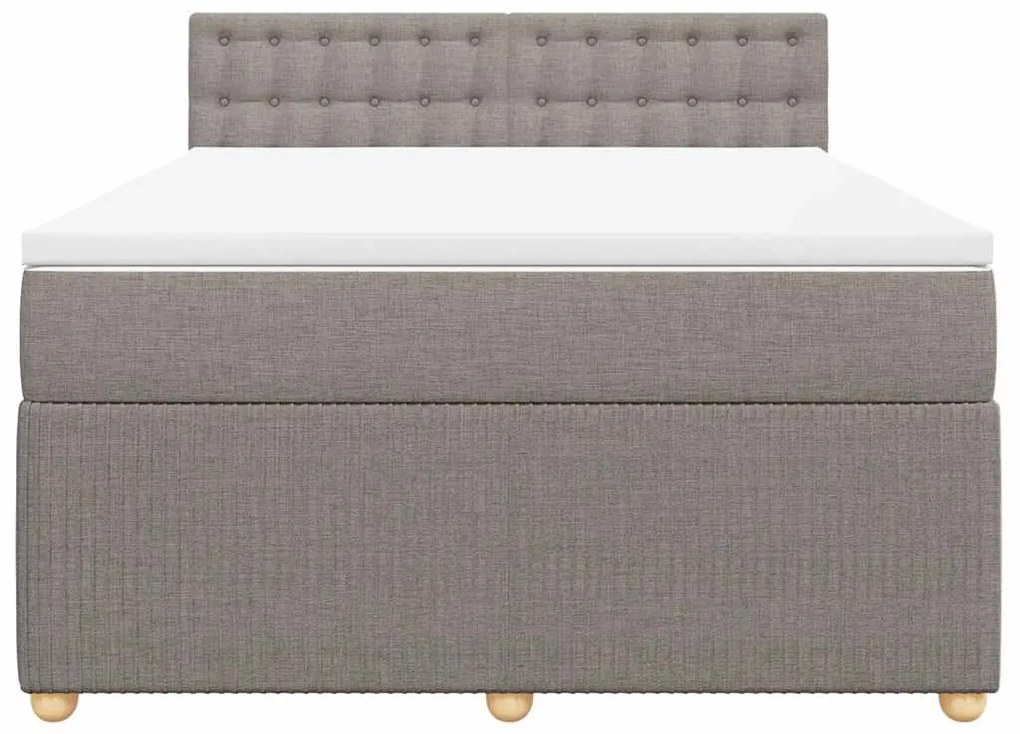 vidaXL Κρεβάτι Boxspring με Στρώμα Taupe 160x200 εκ. Υφασμάτινο