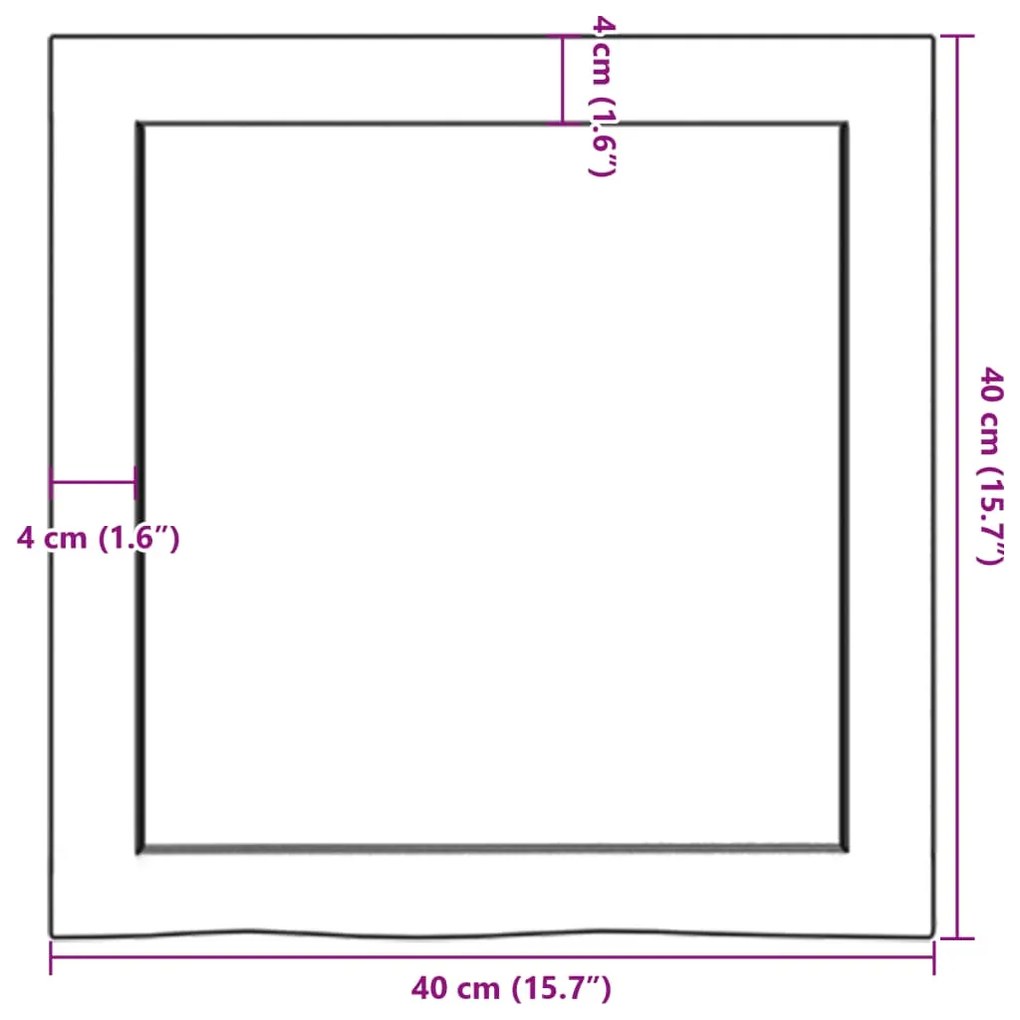 Πάγκος Μπάνιου Σκούρο Καφέ 40x40x(2-4) εκ. Επεξ. Μασίφ Ξύλο - Γκρι