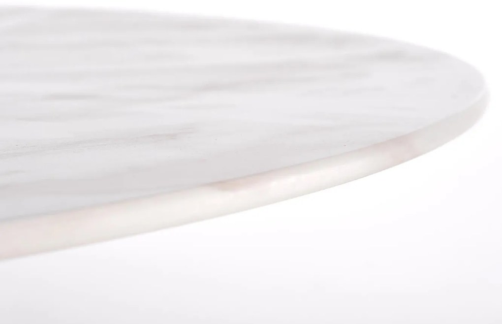 Τραπέζι Houston 1349, Χρυσό, Λευκό μάρμαρο, 75cm, 21 kg, Επεξεργασμένο γυαλί, Μέταλλο | Epipla1.gr