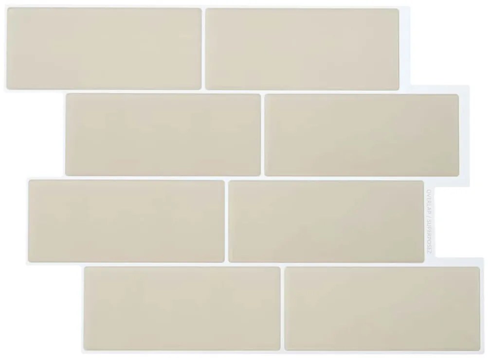 vidaXL Πλακάκι Subway 10 pcs Μπεζ 29 x 21 εκ Πολυουρεθάνη και PET