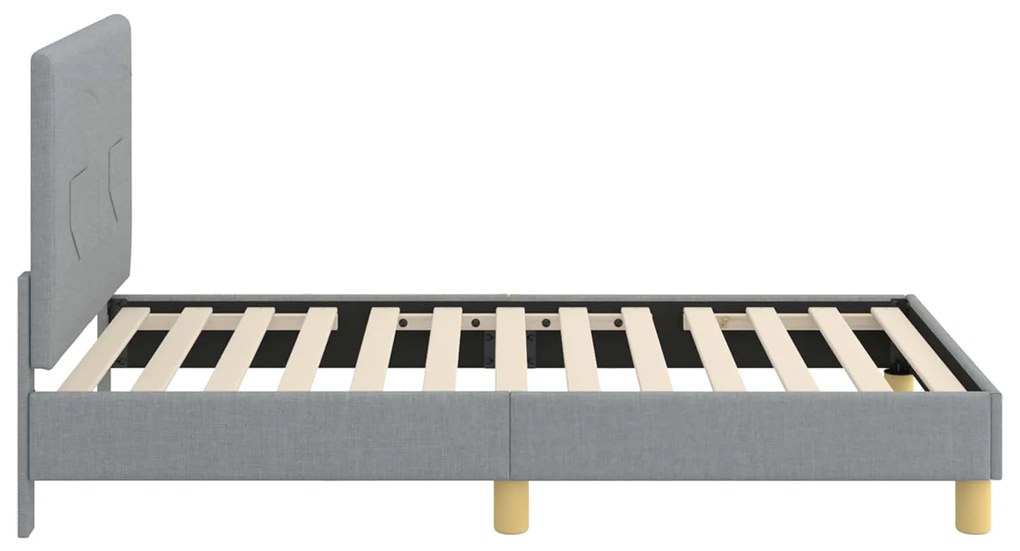 vidaXL Κρεβάτι Παιδικής Κρεβατοκάμαρας με Κεφαλάκι Ανοιχτό γκρι ύφασμα