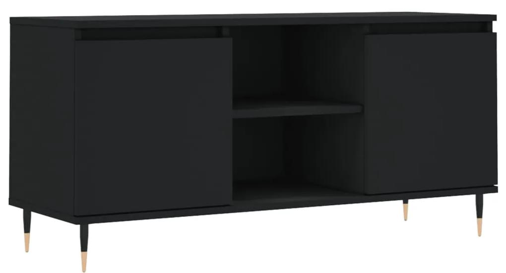 vidaXL Έπιπλο Τηλεόρασης Μαύρο 104 x 35 x 50 εκ. από Επεξεργ. Ξύλο