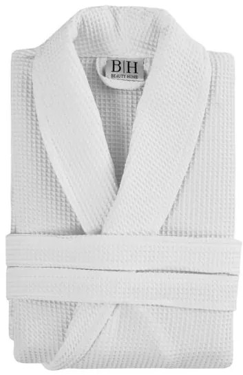 Beauty Home Μπουρνούζι Support πικέ με γιακά  50%Cot-50%Pol 210gsm Λευκό XL