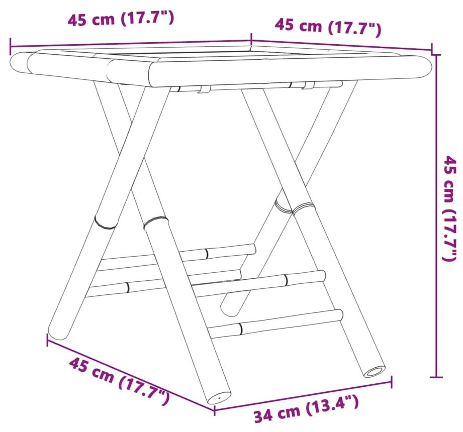 ΤΡΑΠΕΖΙ ΚΗΠΟΥ ΠΤΥΣΣΟΜΕΝΟ 45 X 45 X 45 ΕΚ. ΑΠΟ ΜΠΑΜΠΟΥ 365877