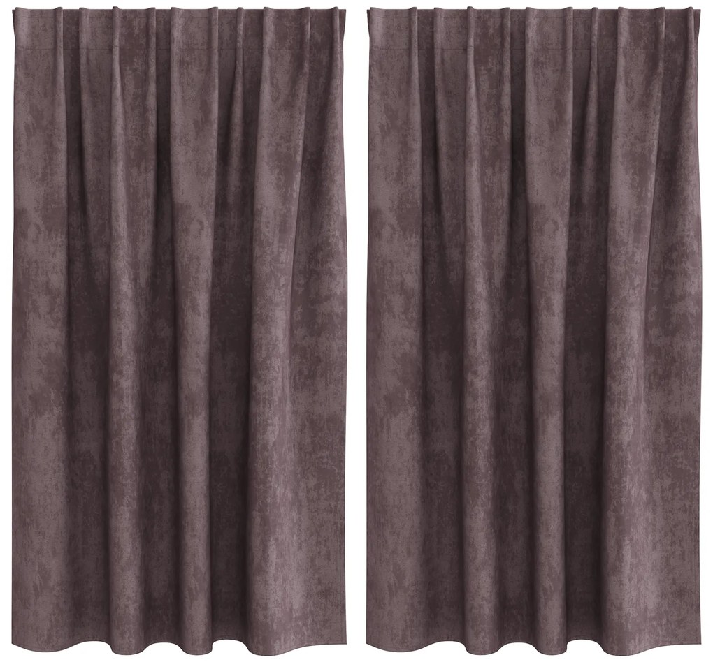 vidaXL Βελούδινες Κου curtains 2 τεμ. με οπές Καφέ 140x140 εκ.