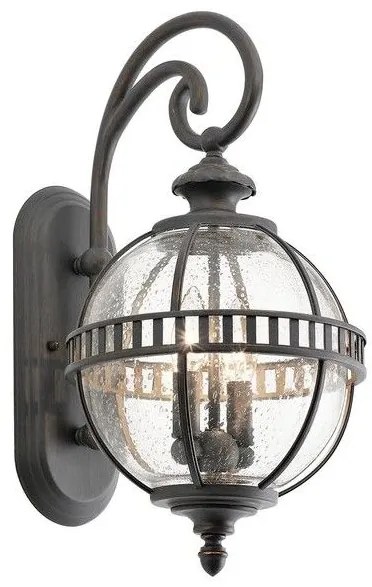 Φανάρι  Απλίκα Φωτιστικό Τοίχου 2xE14 IP44  49cm  Halleron Elstead Lighting KL-HALLERON-2S Γκρι