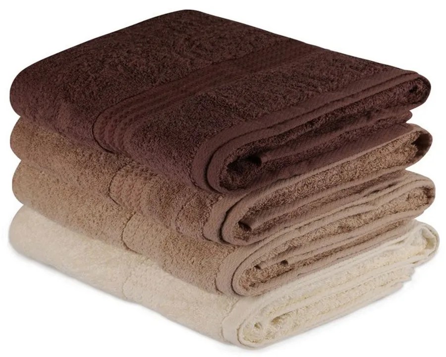 Πετσέτες Rainbow 317HBY1414 (Σετ 4τμχ) Brown L'essentiel Maison Towels Set 70x140cm 100% Βαμβάκι