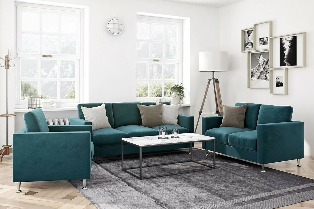 Πολυθρόνα Scandinavian Choice 772, Μπλε, 80x90x82cm, Ταπισερί, Πόδια: Μεταλλικά