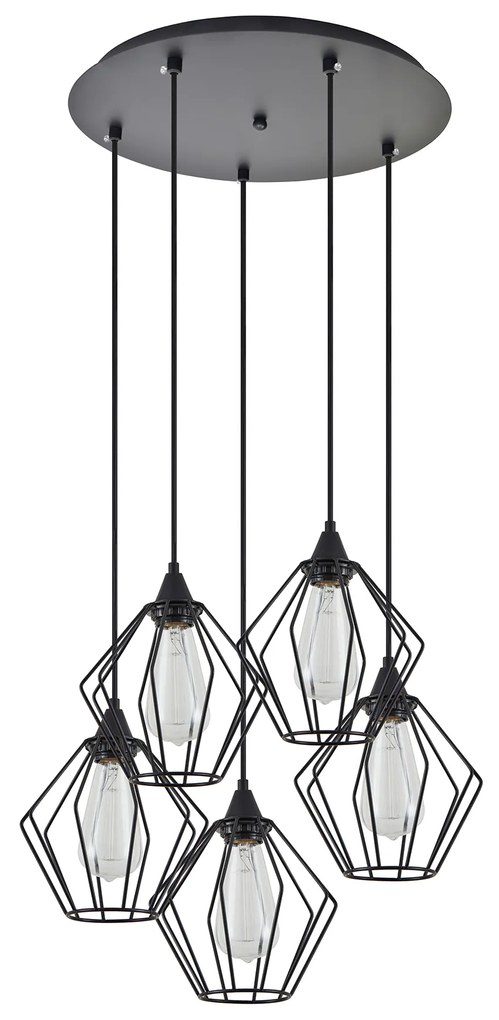 Φωτιστικό Οροφής SE21-BL-B10-5BL-GR1 ADEPT PENDANT Black Metal Grid Pendant+ - 77-8751 - 51W - 100W - 77-8751