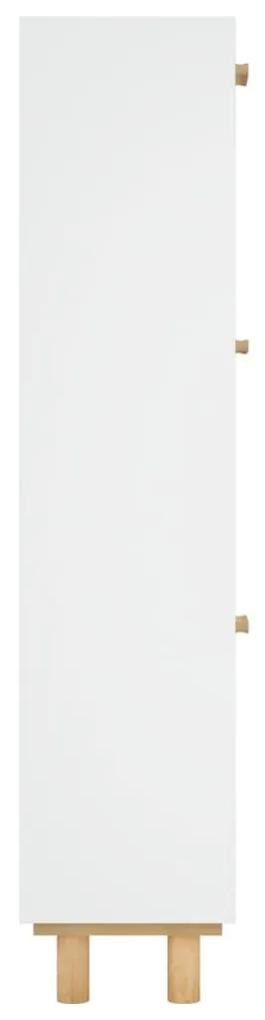 Παπουτσοθήκη Λευκή 52x25x115 εκ Επεξεργασμένο Ξύλο&amp;Φυσικό Ρατάν - Λευκό