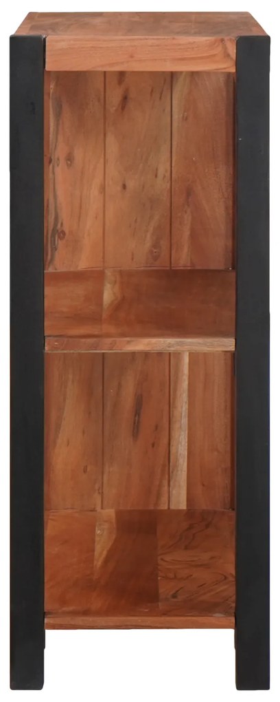 vidaXL Βιβλιοθήκη Καφέ, Μαύρο 80 x 30 x 75 εκ. Στερεό Ξύλο Ακακίας