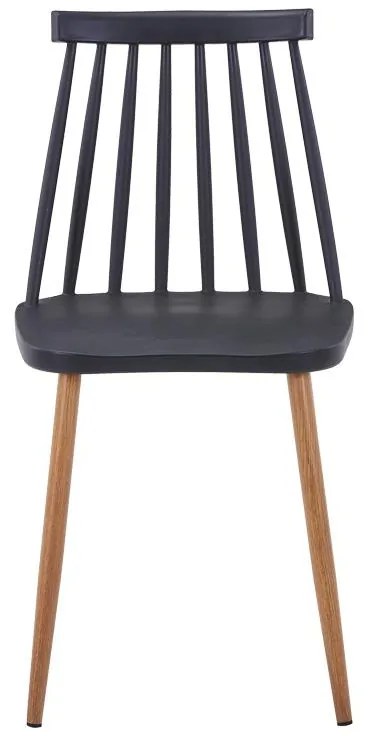 Καρέκλα Aurora I pp σε μαύρη απόχρωση-πόδι μεταλλικό φυσικό 43x48x79εκ 43x48x79 εκ.