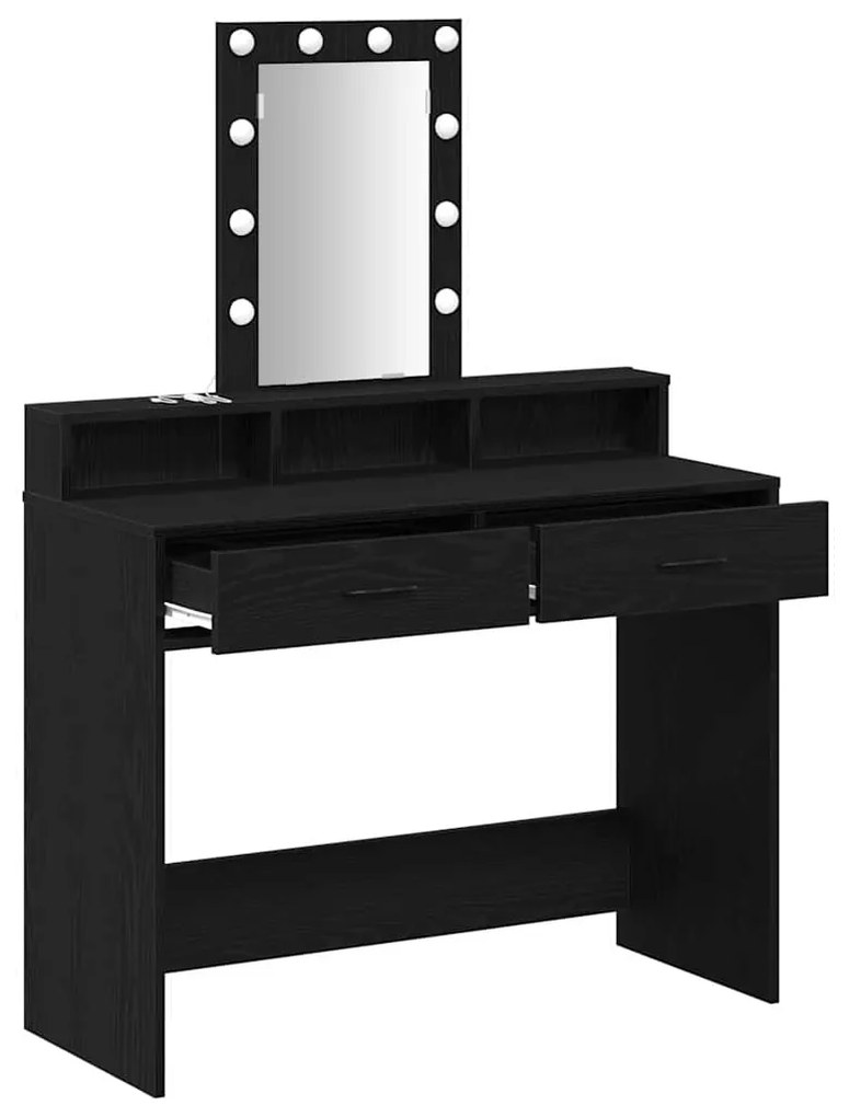 vidaXL Τραπέζι περιποίησης Μαύρο 100 x 41 x 140 εκ. Επεξεργασμένο ξύλο