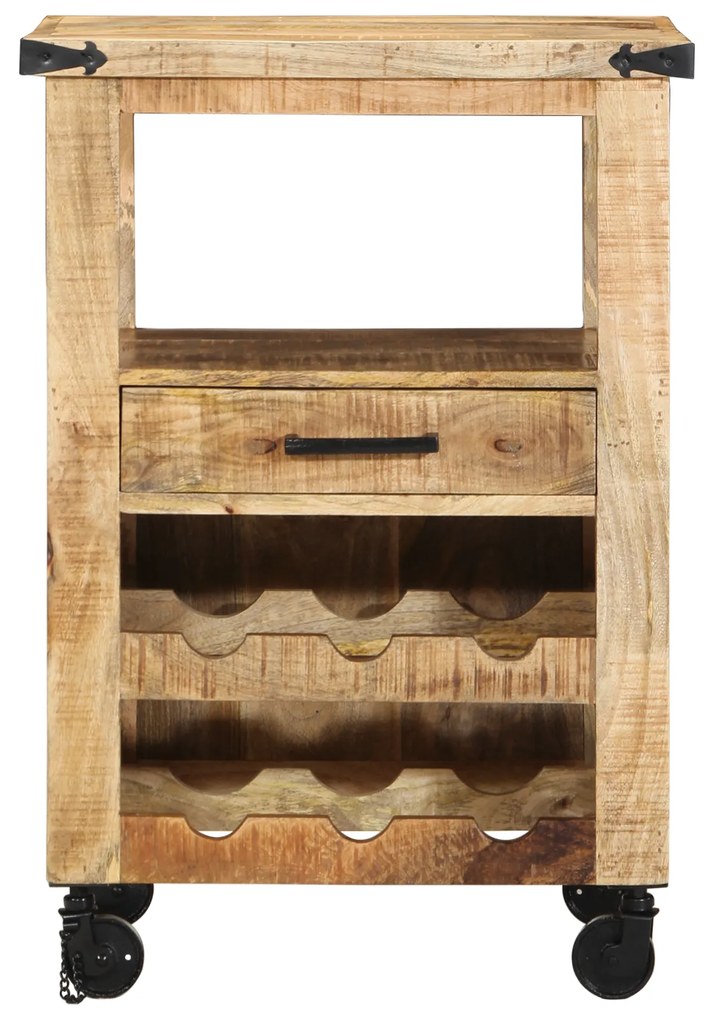 vidaXL Καρότσι Κουζίνας 55x40x80 cm Μασίφ Ρουστίκ Ξύλο Μάνγκο