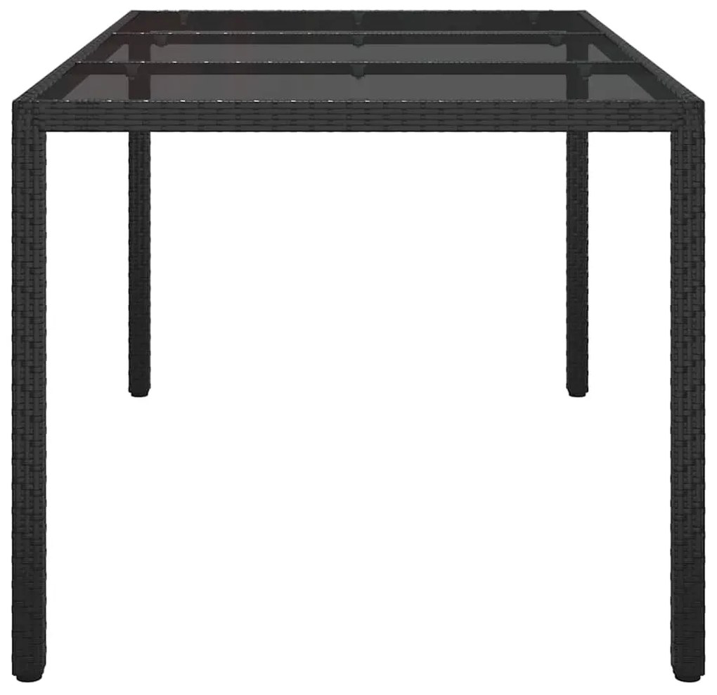 vidaXL Τραπέζι Κήπου για Φαγητό Μαύρο 150 x 90 x 75 cm Πολυ ράταν