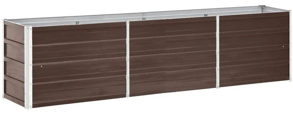 vidaXL Ζαρντινιέρα Υπερυψωμένη Καφέ 240x40x45 εκ. Γαλβανισμ. Χάλυβας