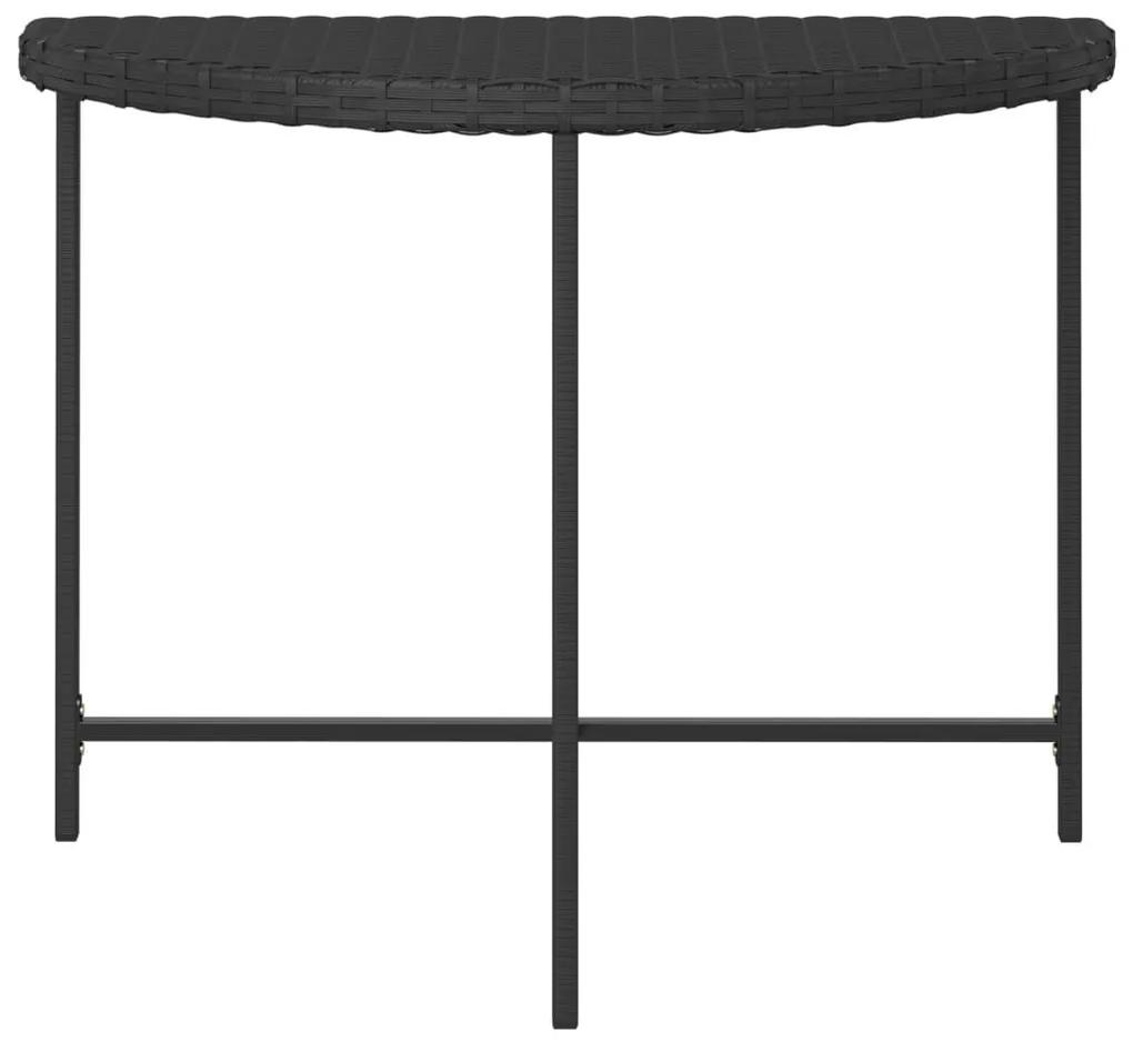 Τραπέζι Κήπου Μαύρο 100 x 50 x 75 εκ. από Συνθετικό Ρατάν - Μαύρο