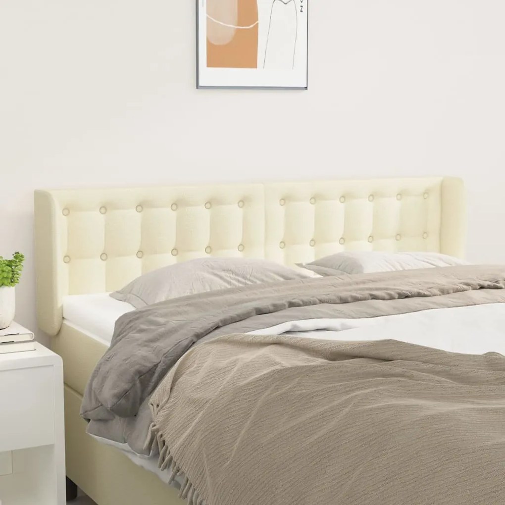 vidaXL Κεφαλάρι με Πτερύγια Κρεμ 147x16x78/88 εκ. Συνθετικό Δέρμα