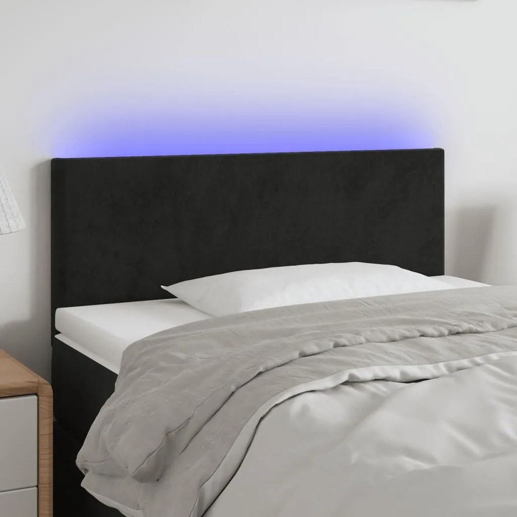 Κεφαλάρι Κρεβατιού LED Μαύρο 80 x 5 x 78/88 εκ. Βελούδινο 3121364