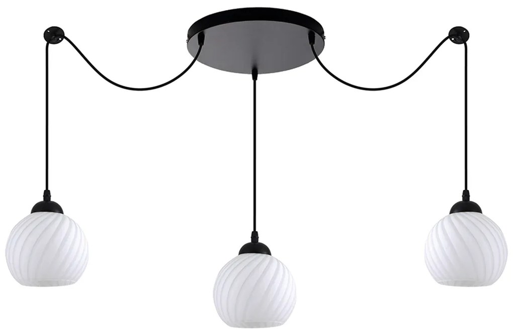 Φωτιστικό Οροφής Τρίφωτο Homelighting Swirl 77-8199 White/Black