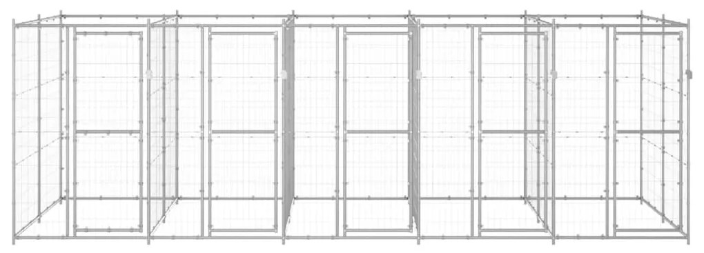 vidaXL Κλουβί Σκύλου Εξωτερικού Χώρου 12,1 μ² από Γαλβανισμένο Χάλυβα