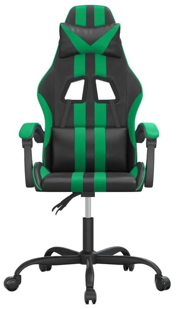 Καρέκλα Gaming Μαύρο/πράσινο από Συνθετικό Δέρμα - Μαύρο